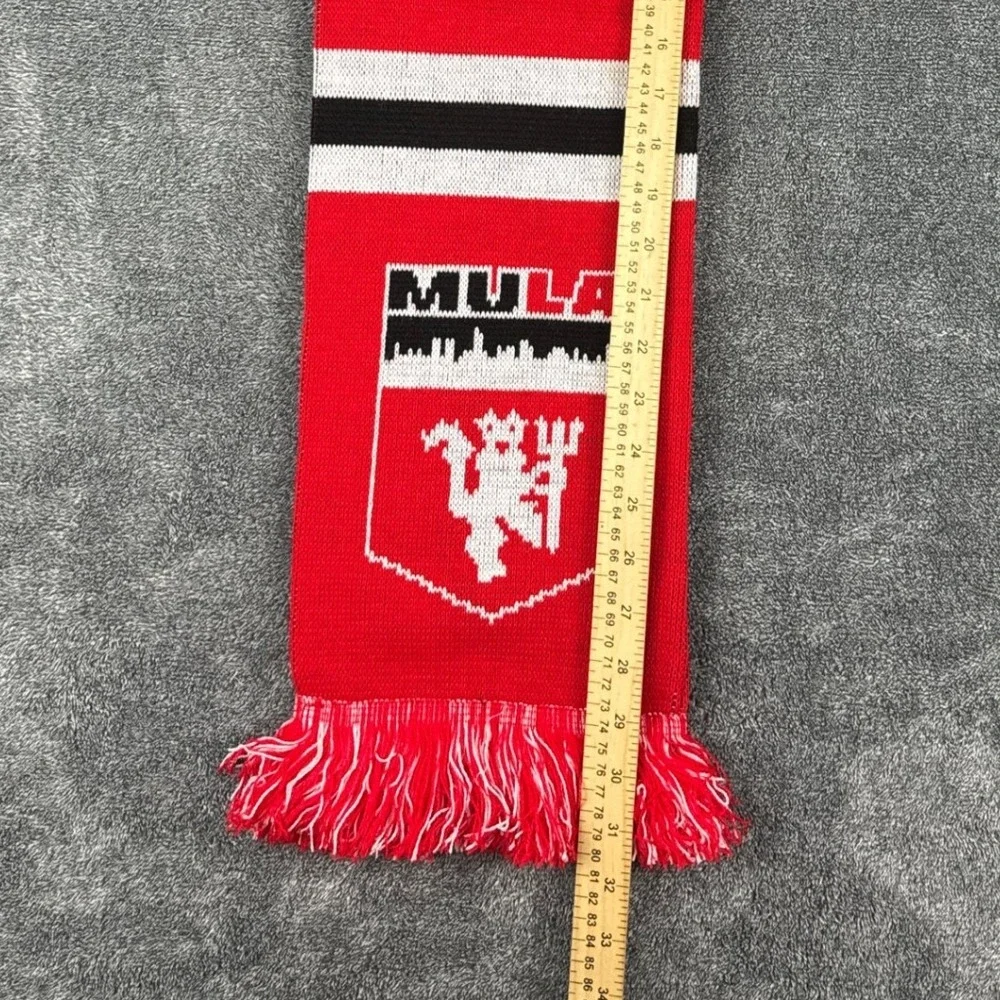 Ruffneck Scarves MULA Soccer Scarf Red Black White Striped Knit‎ Fringe Turkey